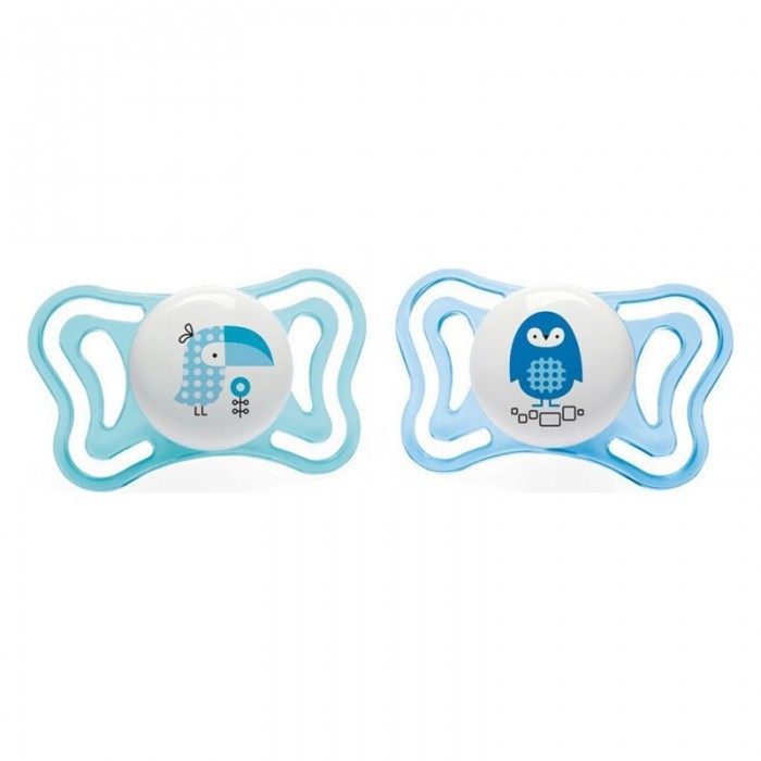 Πιπίλα Σιλικόνης  PhysioForma Light Blue Birds 2-6M+ Chicco C10-71031-21 (2τμχ)
