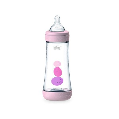 Πλαστικό Μπιμπερό Perfect 5 με Θηλή Σιλικόνης 300ml για 4+ μηνών ροζ A60-20235-10 Chicco