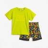 Παιδικό σετ κοντομάνικη μπλούζα-σορτς για αγόρι χακί allover 124-801120-1 Funky