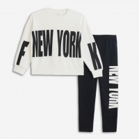 Παιδικό σετ κολάν-μπλούζα για κορίτσι λευκό 225-539102-1 Funky