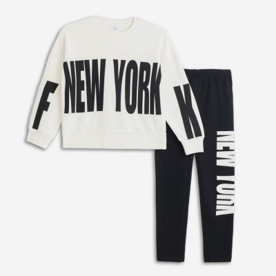 Παιδικό σετ κολάν-μπλούζα για κορίτσι λευκό 225-539102-1 Funky