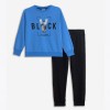 Παιδικό σετ φόρμες φούτερ για αγόρι riviera blue-μαύρο 225-117133-2 Funky