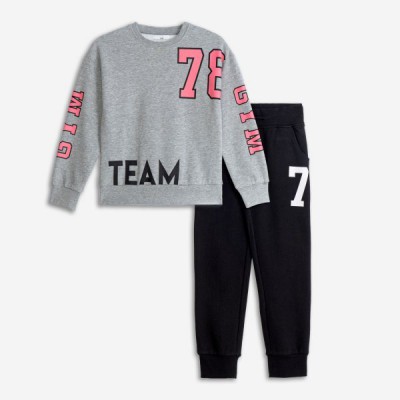 Παιδικό σετ κολάν-μπλούζα για κορίτσι γκρί 225-517120-2 Funky