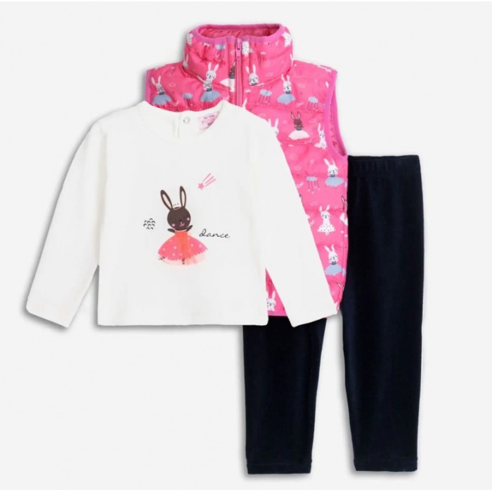 Βρεφικό σετ μπλουζάκι-μπουφάν-κολάν για κορίτσι 225-995106-1 Funky