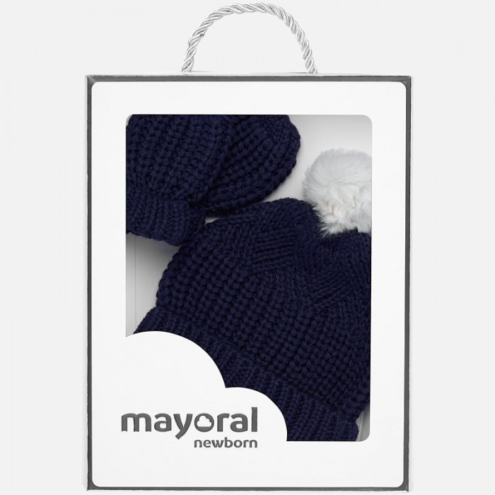 Βρεφικό σετ σκούφος,γάντια για αγόρι navy Mayoral 19-09180-011
