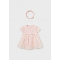 Βρεφικό φορμάκι ολόσωμο με στέκα για κορίτσι ροζ 24-01629-046 Mayoral Newborn