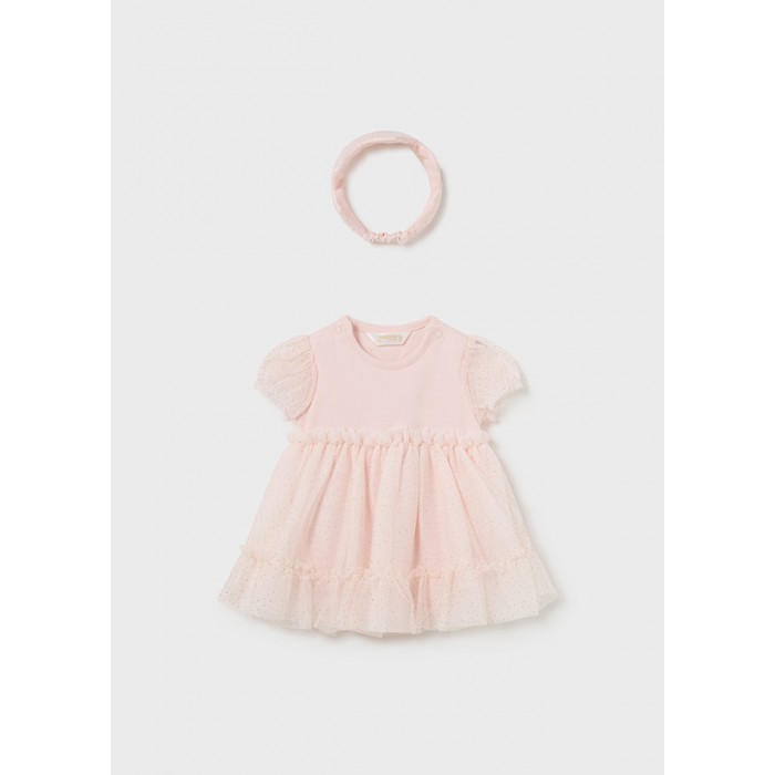 Βρεφικό φορμάκι ολόσωμο με στέκα για κορίτσι ροζ 24-01629-046 Mayoral Newborn