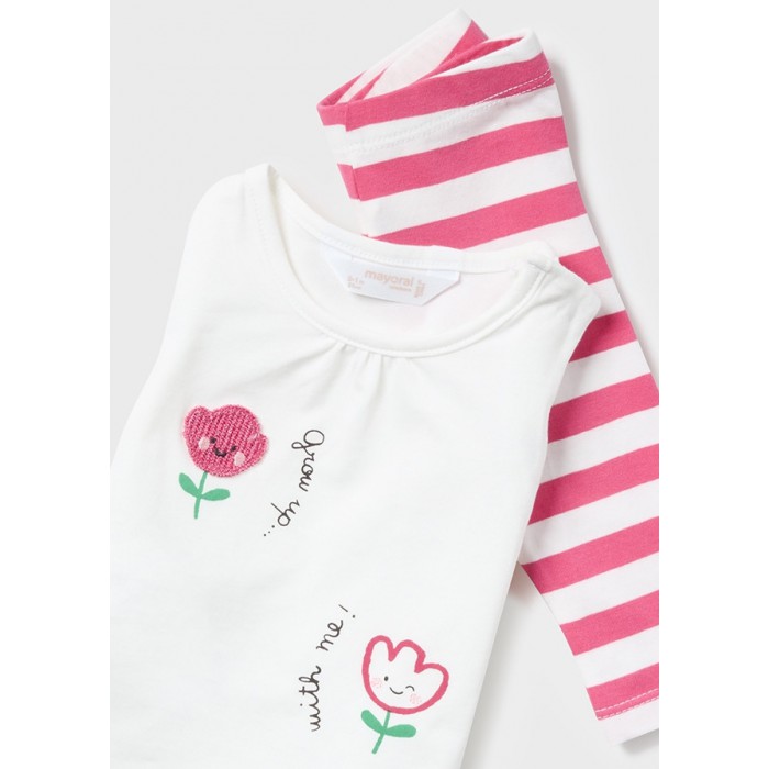 Βρεφικό σετ μπλούζες-κολάν για κορίτσι 24-01716-092 πορτοκαλί Mayoral Newborn