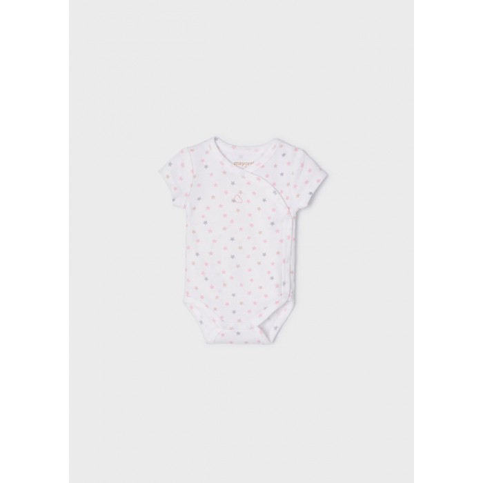 Βρεφικό κορμάκι κοντομάνικο ECOFRIENDS για αγόρι ροζ ανοιχτό 22-01707-094 Mayoral