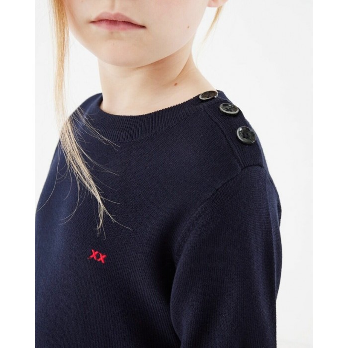 Παιδικό φόρεμα Flatknit για κορίτσι μπλε navy Mexx ZN0944016G