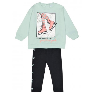 Βρεφικό/Παιδικό σετ κολάν-μπλούζα για κορίτσι μέντα 242-2034-530 Sprint