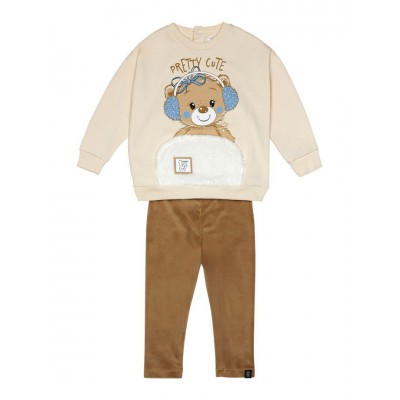 Βρεφικό/Παιδικό σετ φόρμας για κορίτσι Ivory-Εκρού 242-2051-115 Spint