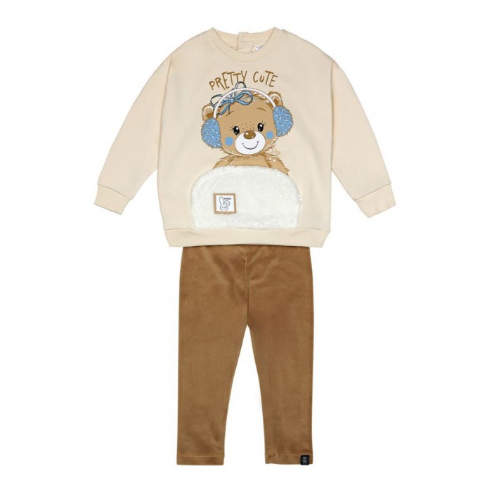 Βρεφικό/Παιδικό σετ φόρμας για κορίτσι Ivory-Εκρού 242-2051-115 Spint