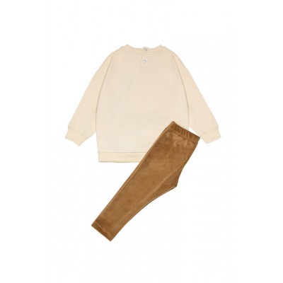 Βρεφικό/Παιδικό σετ φόρμας για κορίτσι Ivory-Εκρού 242-2051-115 Spint
