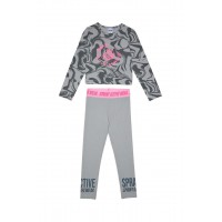Παιδικό σετ με κολάν & crop top για κορίτσι γκρί 242-4002-160 Sprint