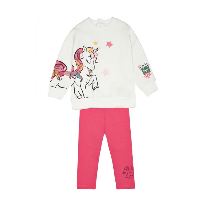 Βρεφικό/Παιδικό σετ κολάν-μπλούζα για κορίτσι εκρού 242-2033-133 Spint
