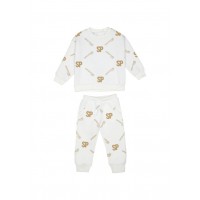 Βρεφικό/παιδικό σετ φόρμας φούτερ για κορίτσι λευκό-χρυσαφί 242-2044-133 Sprint