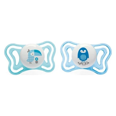 Πιπίλα Σιλικόνης  PhysioForma Light Blue Birds 2-6M+ Chicco C10-71031-21 (2τμχ)