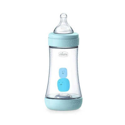 Πλαστικό Μπιμπερό Perfect 5 με Θηλή Σιλικόνης 240ml για 2+ μηνών Σιέλ A60-20223-20 Chicco