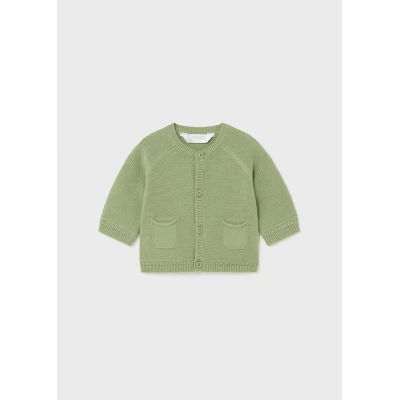 Βρεφική ζακέτα πλεκτή για αγόρι πράσινη Better Cotton 24-01380-088 Mayoral Newborn